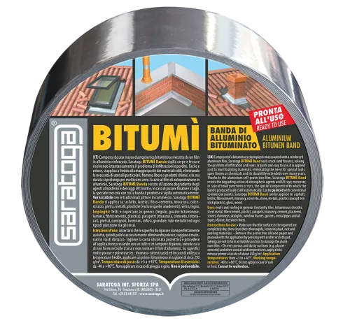 Banda in alluminio e bitume per uso sulle coperture