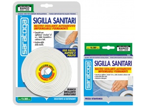 Sigilla Sanitari - Nastro sigillante autoadesivo per fessure tra pavimento e base del wc